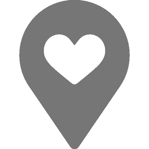 map pin with a heart